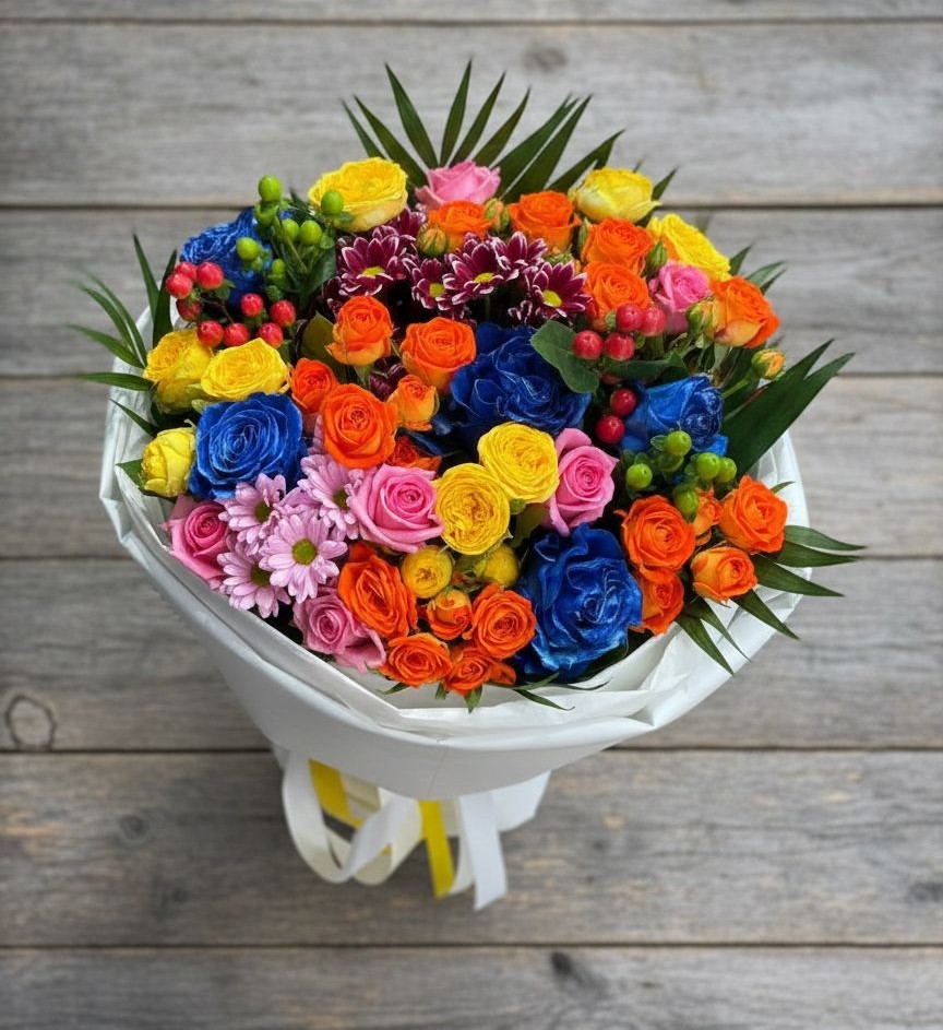 Букет цветов из: Розы и Хризантемы в Большое Болдино