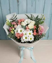 Букет цветов из:  Розы, Лизиантусы и Хризантемы в Большое Болдино