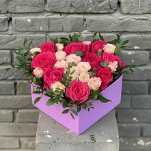 Цветочная композиция из Розы в коробке в Большое Болдино