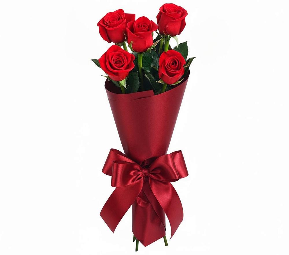 Букет 5 Красных роз Эдлесс Лав в Большое Болдино