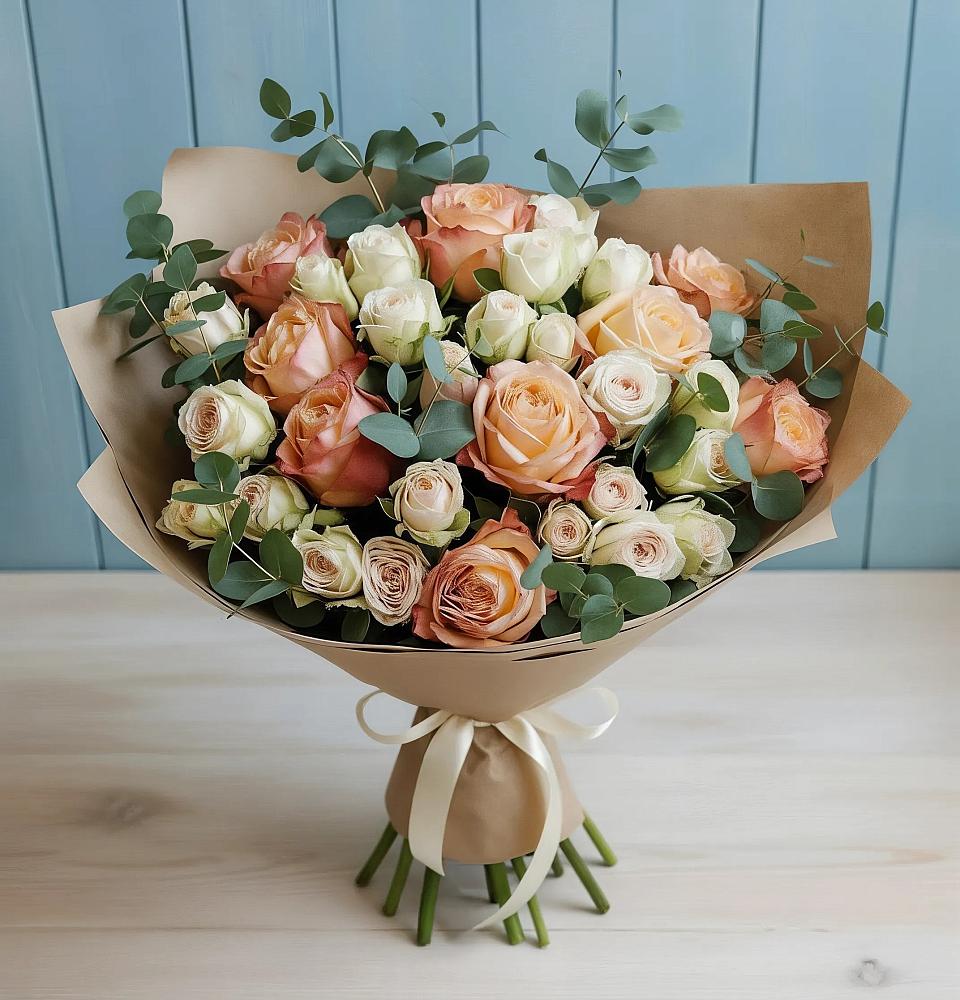 Букет цветов из: Альстромерии и Розы в Большое Болдино