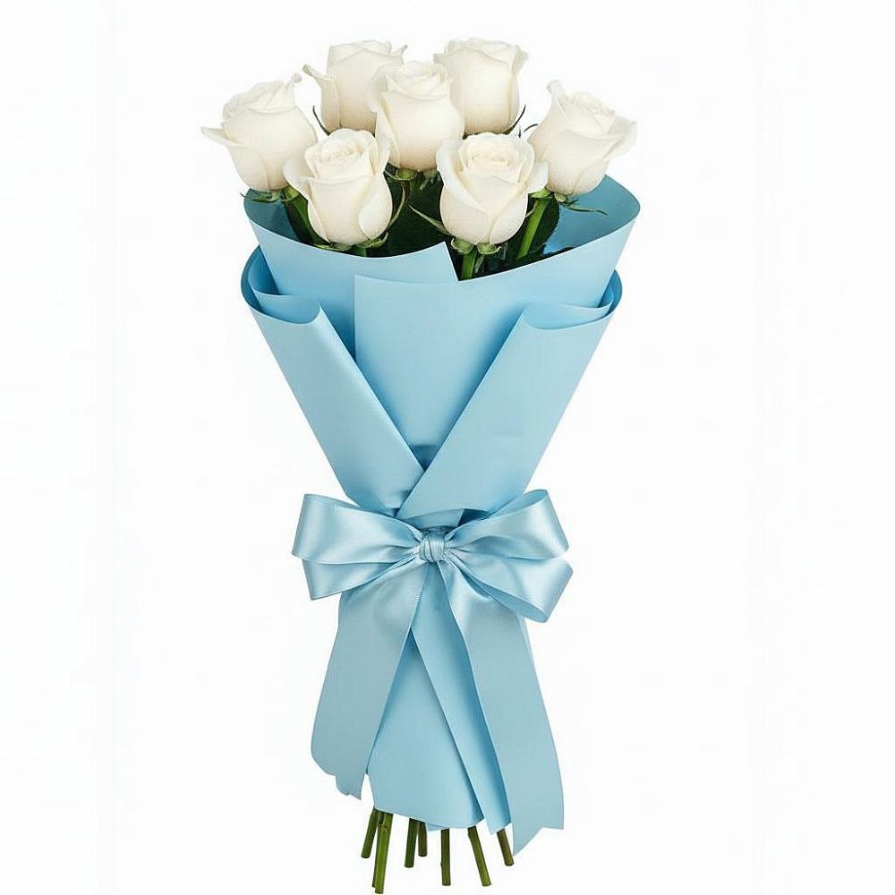 Букет 7 белых роз Проуд в Большое Болдино