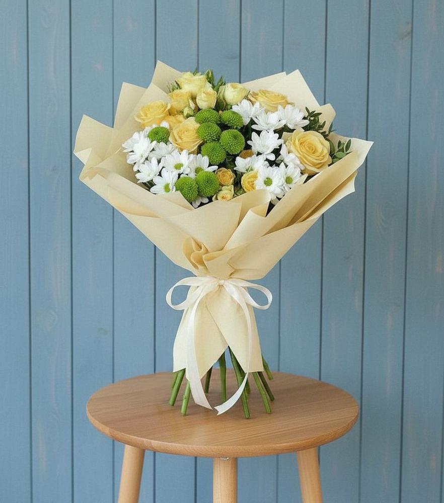 Букет цветов из: Хризантемы и Розы в Большое Болдино