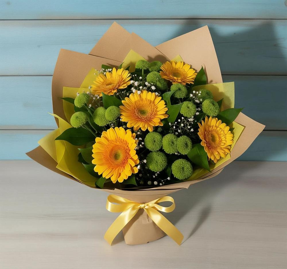 Букет цветов из: Герберы и Хризантемы в Большое Болдино