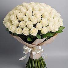 Букет 101 беля роза Белоснежка в Большое Болдино