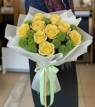 Букет цветов из:  Хризантемы и Розы в Большое Болдино