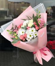Букет цветов из:  Розы, Лизиантусы и Хризантемы в Большое Болдино