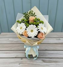 Букет цветов из:  Герберы, Розы и Хризантемы #REPLACE_PRED# Большое Болдино