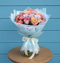 Букет цветов из:  Хризантемы и Розы в Большое Болдино