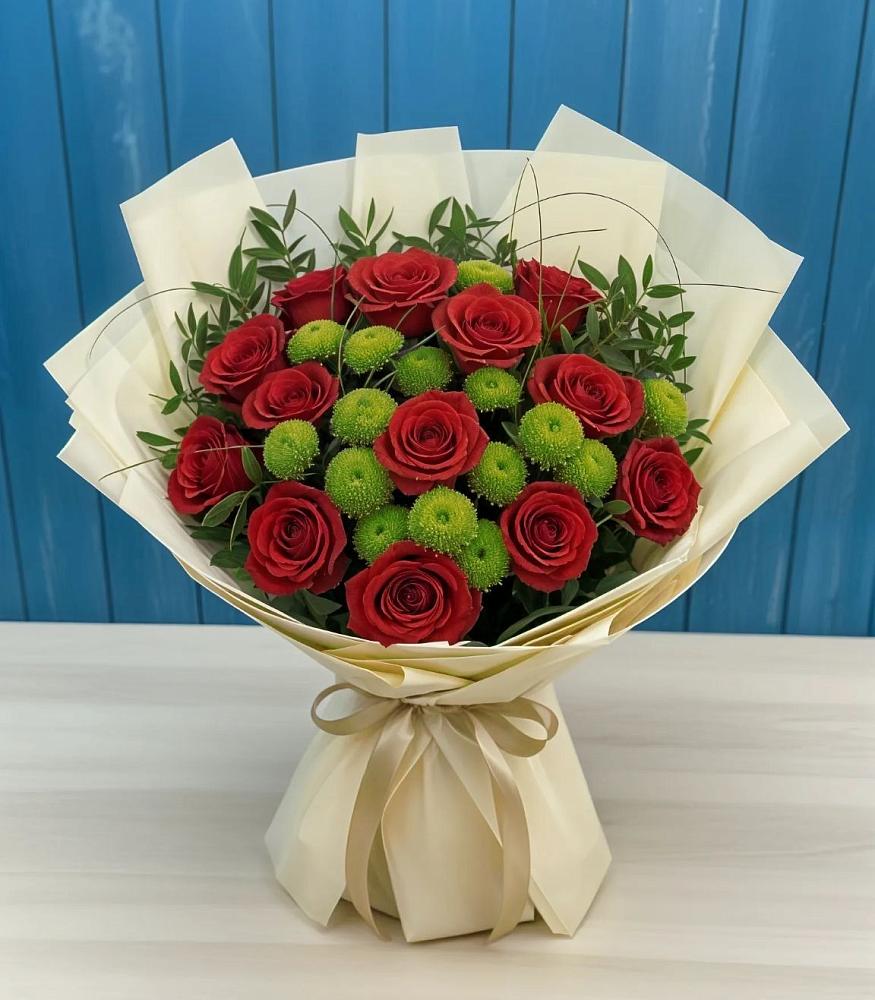 Букет цветов из: Розы и Хризантемы в Большое Болдино