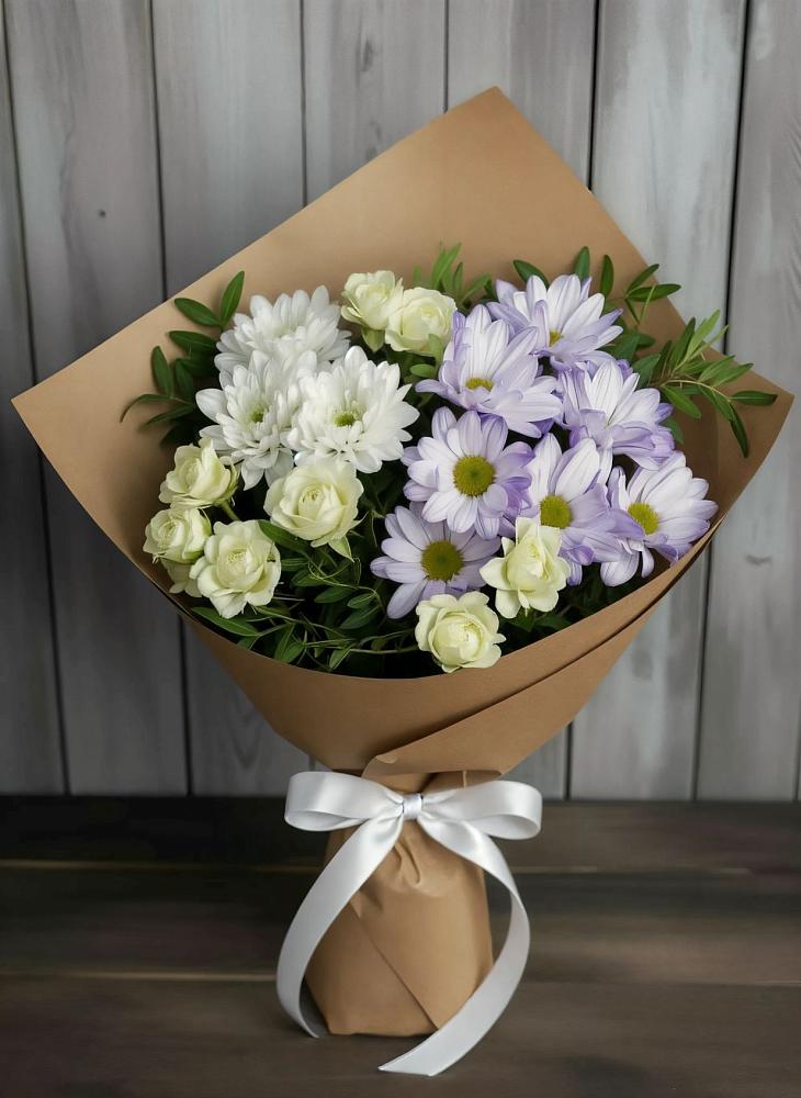 Букет цветов из: Хризантемы и Розы в Большое Болдино