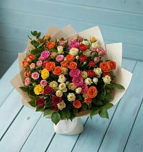 Букет Микс из разноцветных кустовых роз #REPLACE_PRED# Большое Болдино